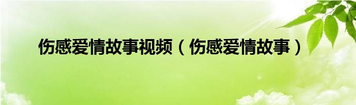 伤感爱情故事视频（伤感爱情故事）