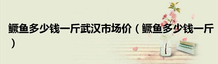 鳜鱼多少钱一斤武汉市场价（鳜鱼多少钱一斤）