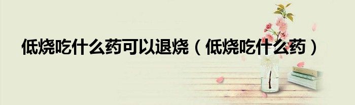 低烧吃什么药可以退烧（低烧吃什么药）