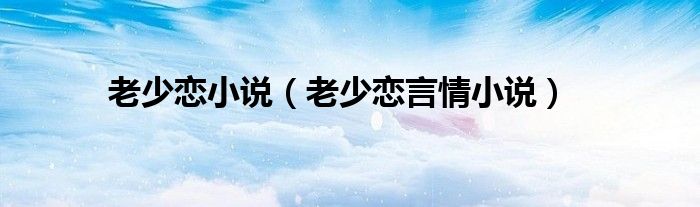 老少恋小说（老少恋言情小说）