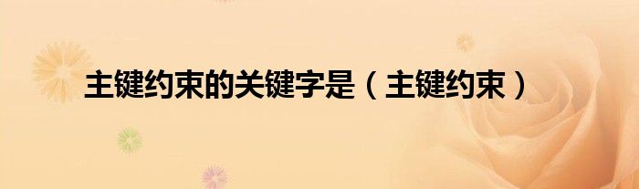主键约束的关键字是（主键约束）
