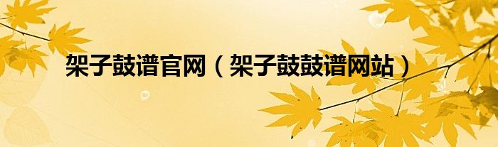 架子鼓谱官网（架子鼓鼓谱网站）