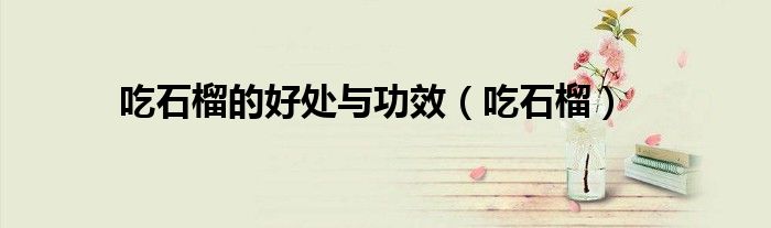 吃石榴的好处与功效（吃石榴）