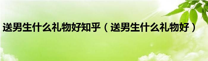 送男生什么礼物好知乎（送男生什么礼物好）