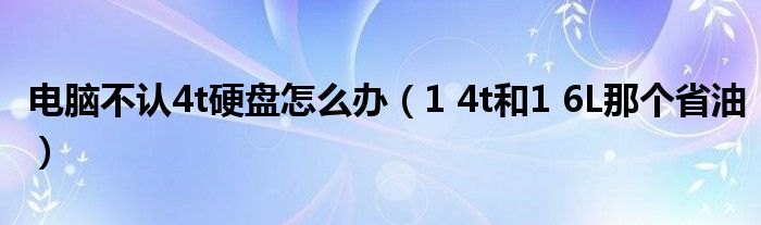 电脑不认4t硬盘怎么办（1 4t和1 6L那个省油）