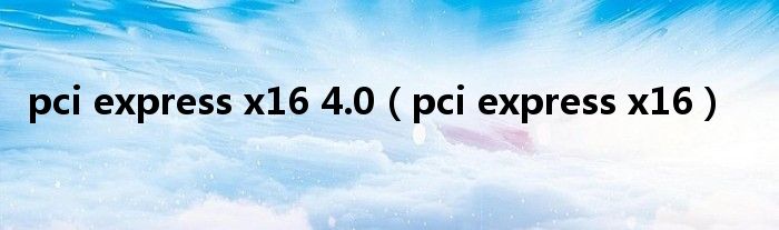pci express x16 4.0（pci express x16）