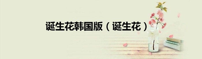 诞生花韩国版（诞生花）