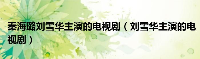 秦海璐刘雪华主演的电视剧（刘雪华主演的电视剧）