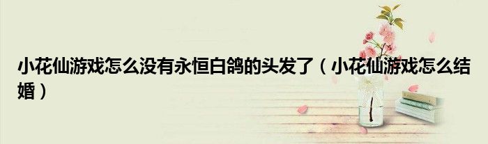 小花仙游戏怎么没有永恒白鸽的头发了（小花仙游戏怎么结婚）