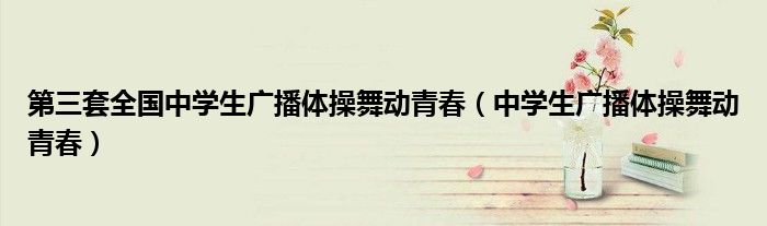 第三套全国中学生广播体操舞动青春（中学生广播体操舞动青春）