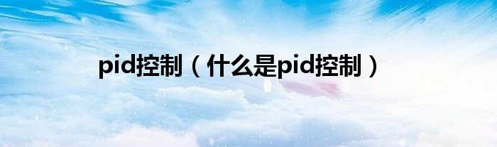 pid控制（什么是pid控制）