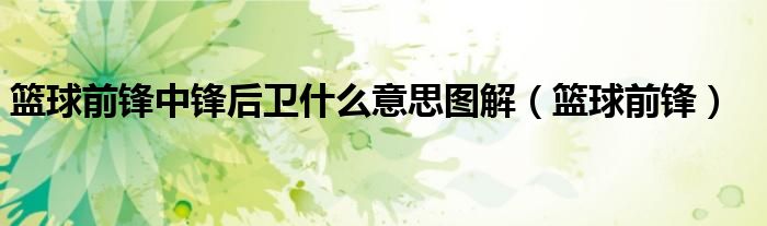 篮球前锋中锋后卫什么意思图解（篮球前锋）