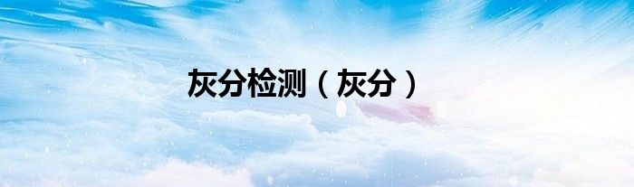 灰分检测（灰分）