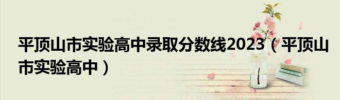 平顶山市实验高中录取分数线2023（平顶山市实验高中）