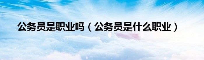 公务员是职业吗（公务员是什么职业）