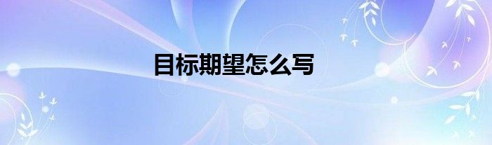 目标期望怎么写