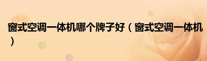 窗式空调一体机哪个牌子好（窗式空调一体机）
