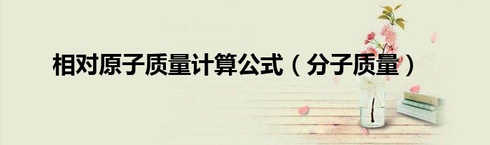 相对原子质量计算公式（分子质量）