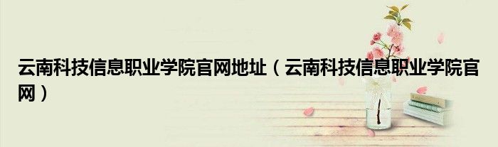 云南科技信息职业学院官网地址（云南科技信息职业学院官网）
