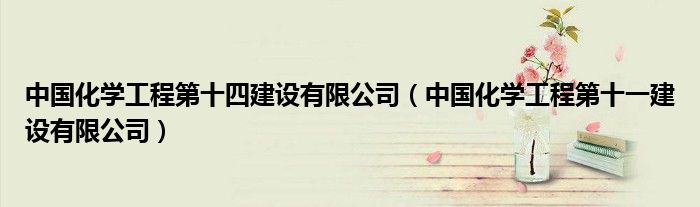 中国化学工程第十四建设有限公司（中国化学工程第十一建设有限公司）