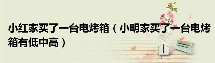 小红家买了一台电烤箱（小明家买了一台电烤箱有低中高）