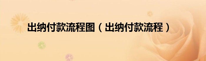 出纳付款流程图（出纳付款流程）