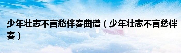 少年壮志不言愁伴奏曲谱（少年壮志不言愁伴奏）