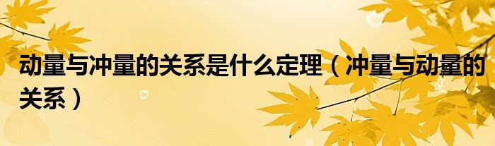动量与冲量的关系是什么定理（冲量与动量的关系）