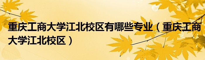 重庆工商大学江北校区有哪些专业（重庆工商大学江北校区）