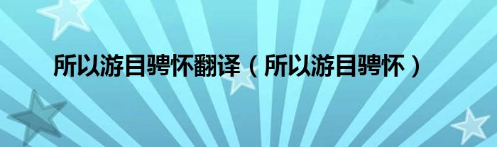 所以游目骋怀翻译（所以游目骋怀）