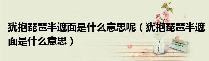 犹抱琵琶半遮面是什么意思呢（犹抱琵琶半遮面是什么意思）