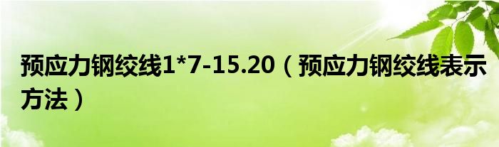 预应力钢绞线1*7-15.20（预应力钢绞线表示方法）
