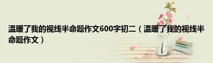温暖了我的视线半命题作文600字初二（温暖了我的视线半命题作文）