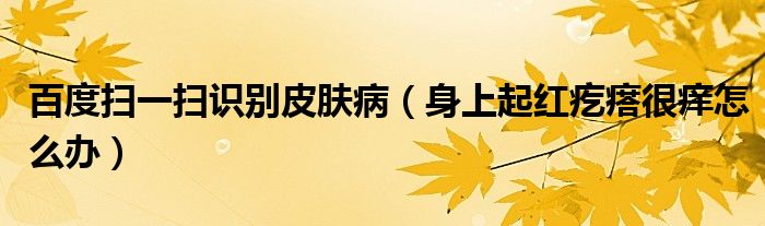 百度扫一扫识别皮肤病（身上起红疙瘩很痒怎么办）