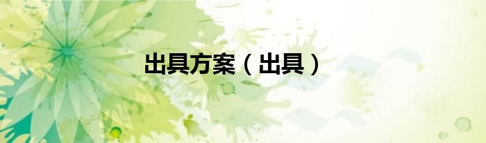 出具方案（出具）