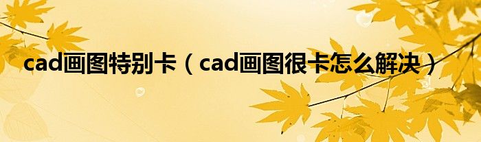 cad画图特别卡（cad画图很卡怎么解决）