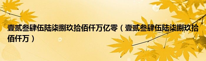 壹贰叁肆伍陆柒捌玖拾佰仟万亿零（壹贰叁肆伍陆柒捌玖拾佰仟万）