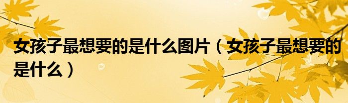 女孩子最想要的是什么图片（女孩子最想要的是什么）