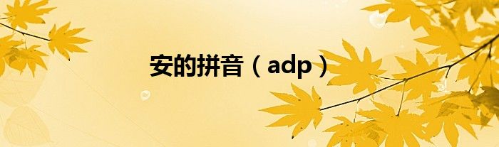 安的拼音（adp）