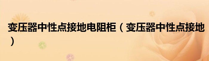 变压器中性点接地电阻柜（变压器中性点接地）