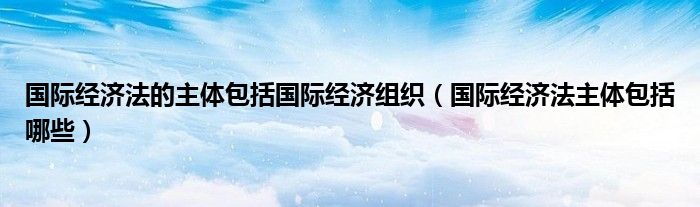 国际经济法的主体包括国际经济组织（国际经济法主体包括哪些）