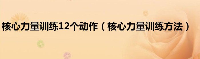 核心力量训练12个动作（核心力量训练方法）