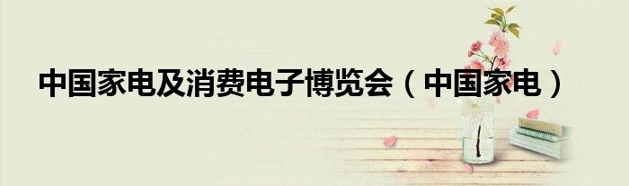中国家电及消费电子博览会（中国家电）