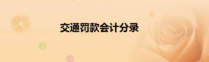 交通罚款会计分录
