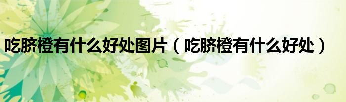 吃脐橙有什么好处图片（吃脐橙有什么好处）