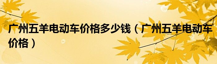 广州五羊电动车价格多少钱（广州五羊电动车价格）