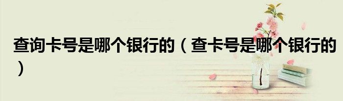 查询卡号是哪个银行的（查卡号是哪个银行的）