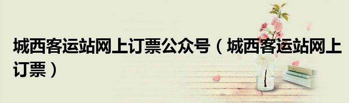 城西客运站网上订票公众号（城西客运站网上订票）