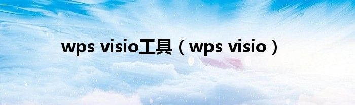 wps visio工具（wps visio）