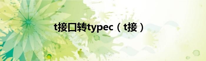 t接口转typec（t接）